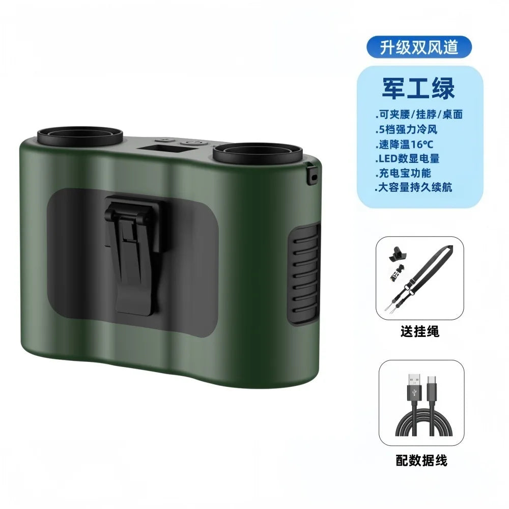 2026 New Upgrade 42H Portable Waist Fan, 28000mAh Rechargeable Wearable Belt Fans, 16000 RPM Cooling Neck Body Powerful Shirt