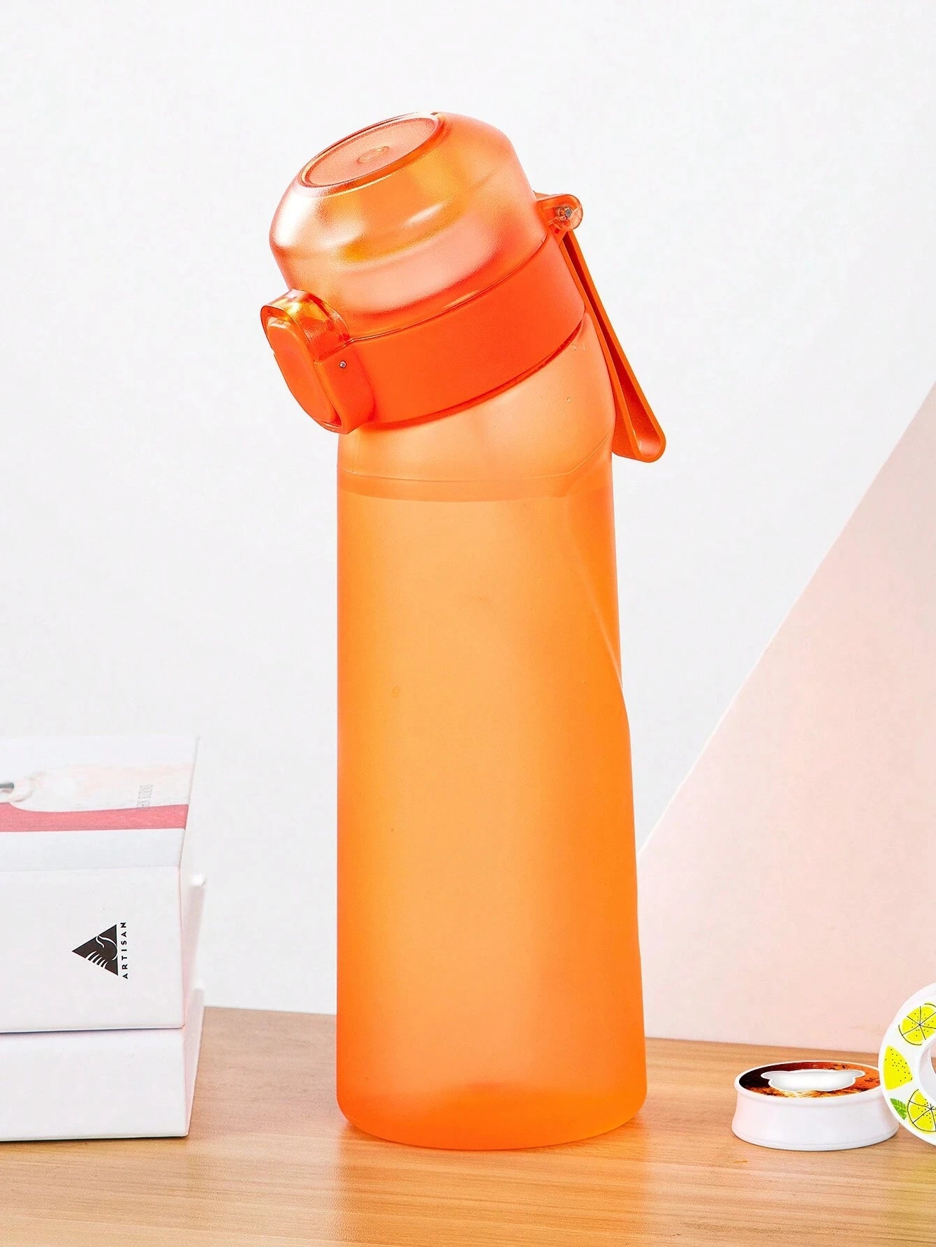 1pc Air Water Bottle with 1pc Random Flavor Pods Portable Transparent with Straw Leak Proof Suitable for Outdoor Sports