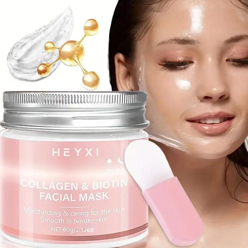 Hexyi Peel-Off Collagen Mask with Scraper Deep Nourishment Purify Pores Smooth Uneven Skin Tone Anti-Fatigue Face Skincare