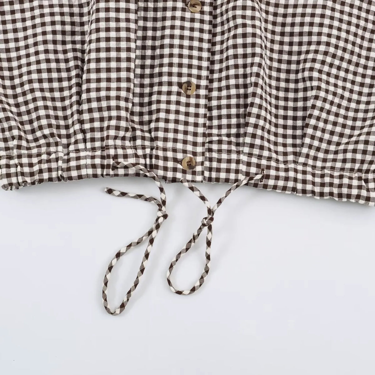 Women's Plaid Jacket, Vintage Gingham Check Coat, Stand Collar Long Sleeve Button Up Outerwear, Loose Casual Autumn Windbreaker