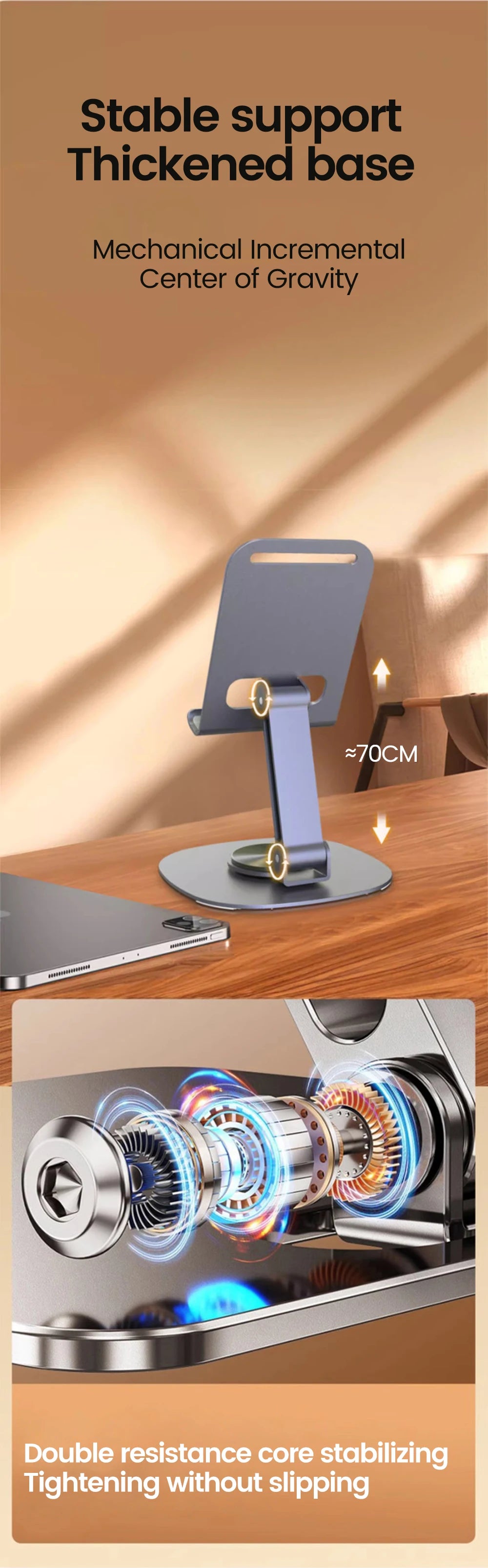 Olaf Universal 360 Rotation Mobile Phone Holder Metal Foldable Bracket Phone Holder Desk Stand For Mobile Phone Tablet Holder