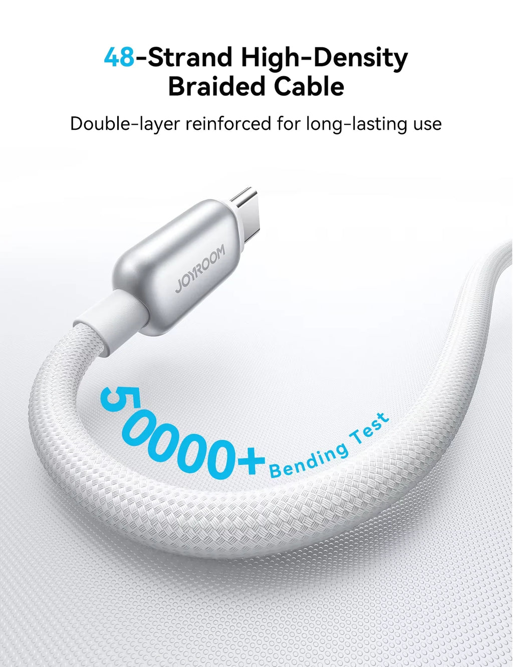 JOYROOM Smart Safe 100W PD Fast Charging Cable - USB-C with Auto-Shutoff, LED Indicator & Smart Chip for iPhone 17/16/15