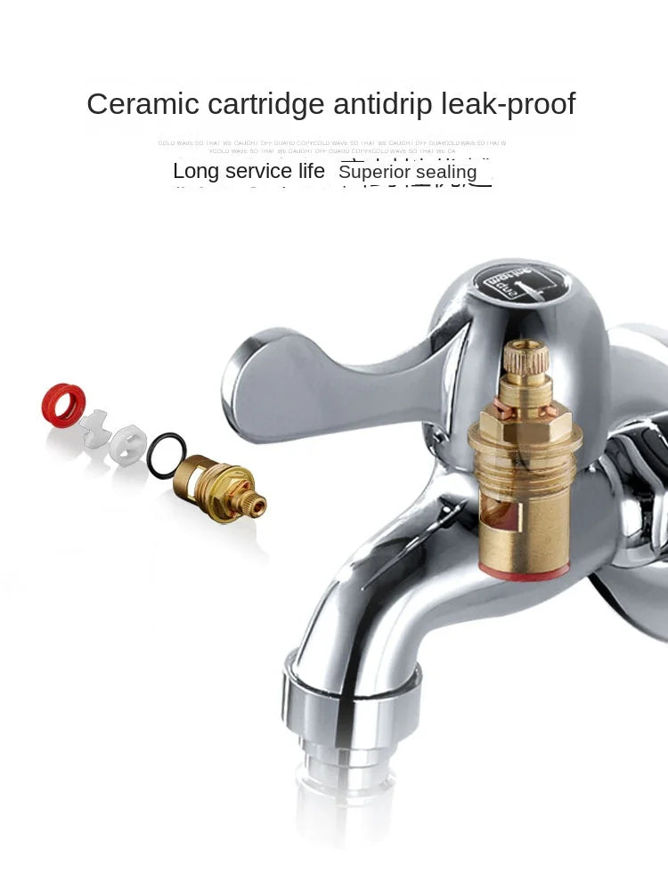 Wall Mounted Wash Machine Tap Mop Stainless Steel Faucet Outdoor Garden Faucet