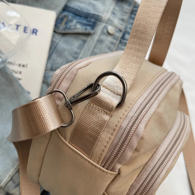 Women's Fashion Canvas Crossbody Bags Multi Pocket Small Shoulder Bag Casual Boho Handbag Lightweight Travel Purse for Daily Use