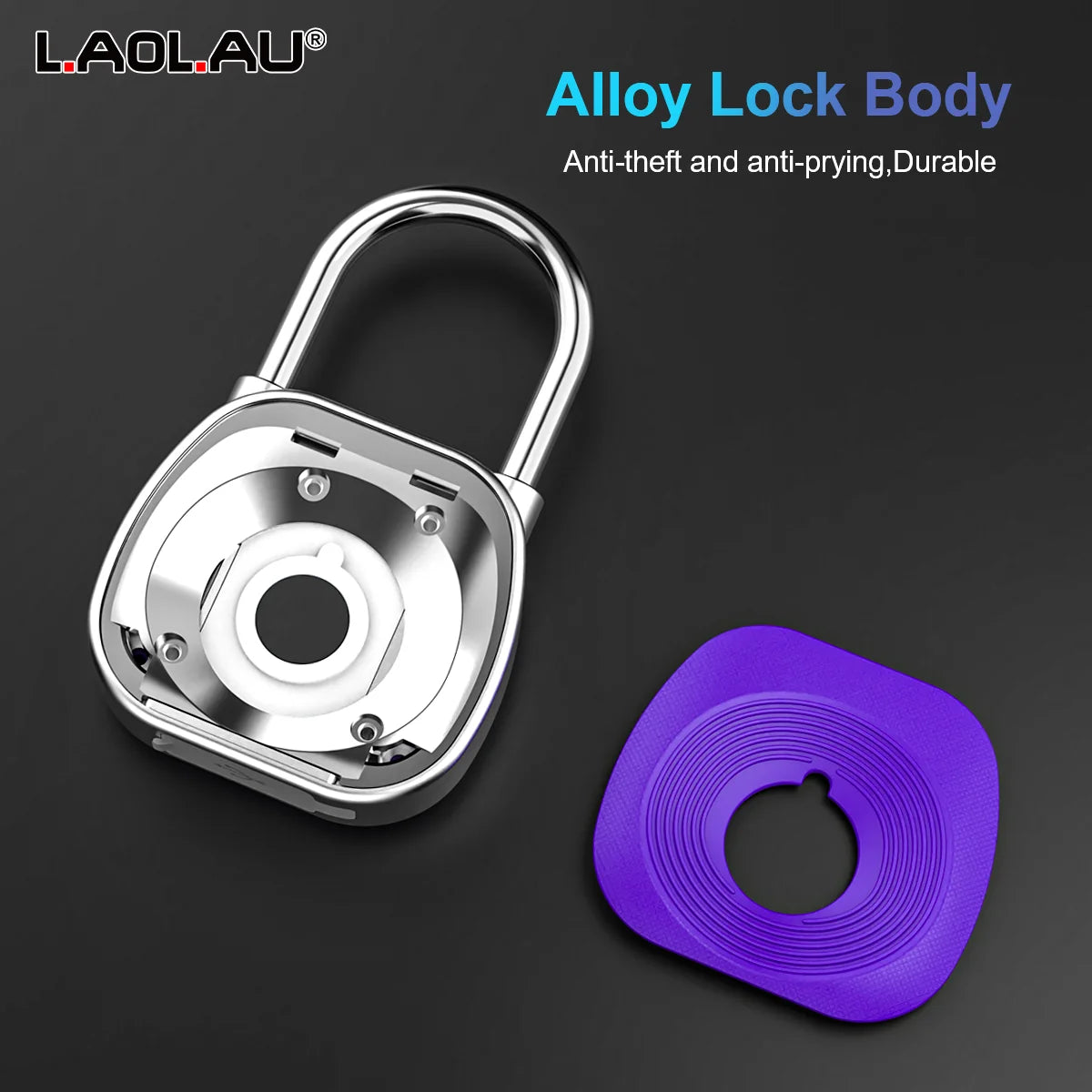 Fingerprint Smart Padlock Keyless Biometric Lock Waterproof USB Rechargeable 0.5s Unlock 20 Fingerprints, Cabinet Luggage Door