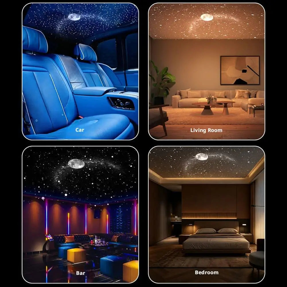 Car Interior Roof Light Projector USB Star Galaxy Projection Ambient Lighting Adjustable Roof Starry Sky Ambient Projector Light