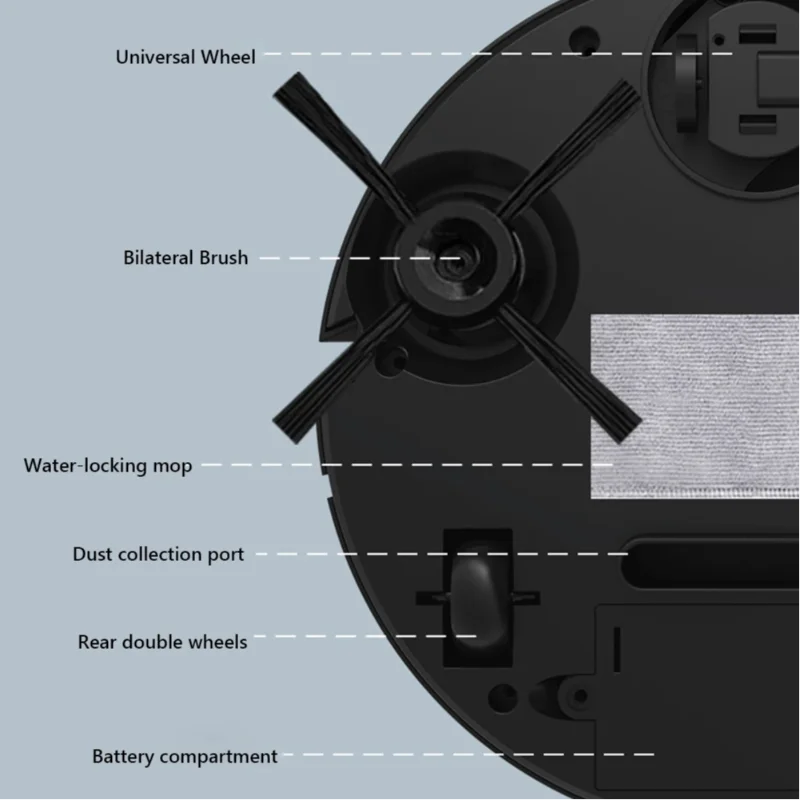 Lenovo 3 in 1 Sweeping Robot Vacuum Cleaner Mopping Smart Home USB Rechargeable Vacuum Mop Robot Sweep Floor Robot for Home