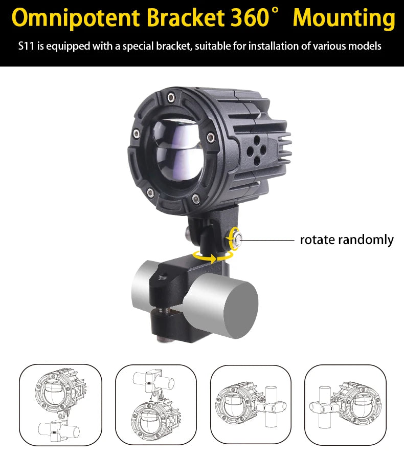 Blue Dual Light Emitting Diode Projector Headlight Car Jeep Motorcycle Spotlight Work Light 40w Smart Car Headlight