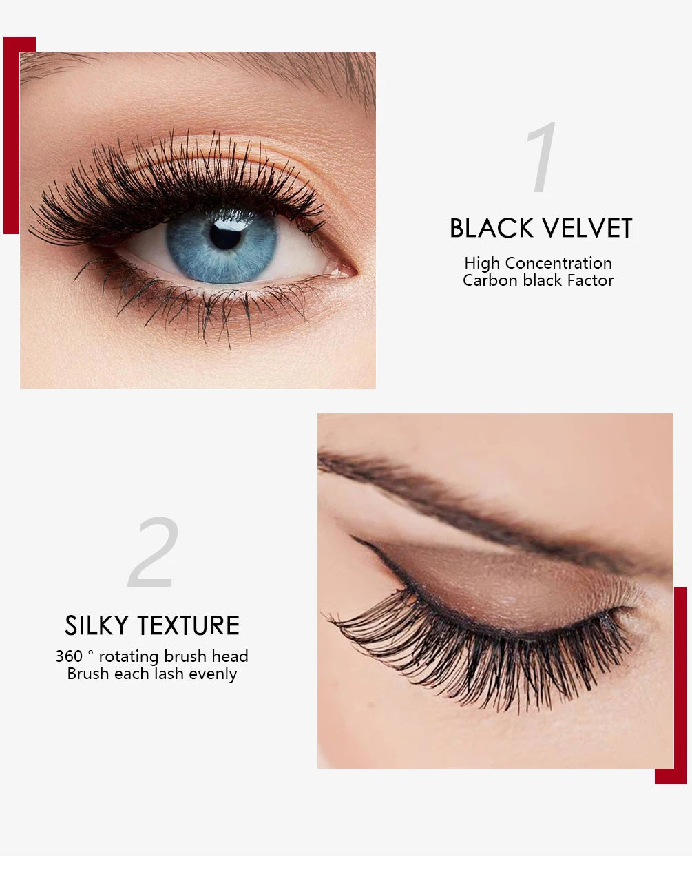 QIBEST 4D Silk Fiber Eyelash Mascara Waterproof Black Mascara For Eyelash Extension Thick Lift Lengthening Lasting Makeup Rimel