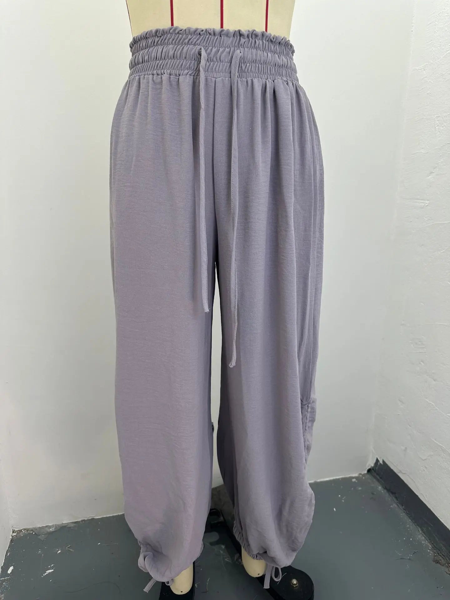 2026 New Drawstring Lantern Pants Women's Casual High Waist Loose Trousers Spring Summer Fashion Streetwear Female Joggers Pants
