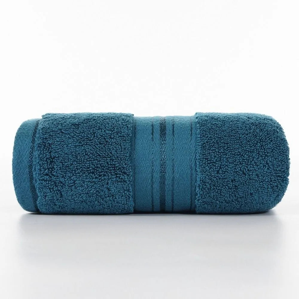Towel Set Cotton Bath Towel Soft Blue Hand Face Towel Elegant White Terry Cloth Kitchen