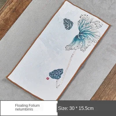Suede Tea Towel Household Zen Tea Table Tea Cloth High-Grade Absorbent Clay Tea Mat Kung Fu Tea Tea Napkin Tea accessories