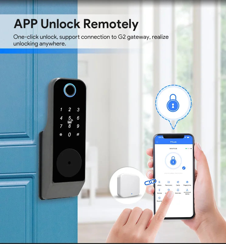 Waterproof TTLock App Outdoor Gate Fingerprint Lock Smart Door Lock Smart Bluetooth Digital APP Keypad Code Keyless Door Lock