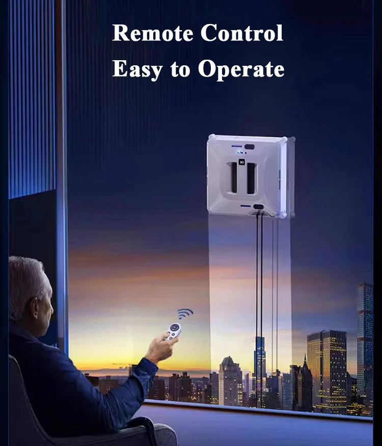 Robotic Window Cleaner Dual Water Spray Automatic High Suction Anti-falling For Window Washing Glass Outside Remote Control