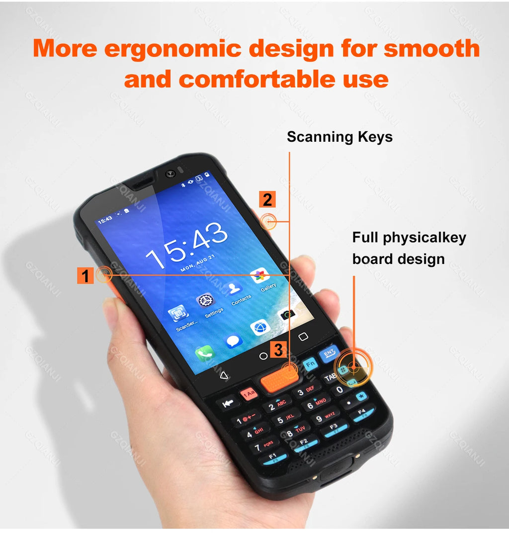4GB+64GB Android 11 Handheld Terminal Iindustrial PDA 1D 2D QR Barcode Scanner Reader 4G WiFi NFC POS Data Collector