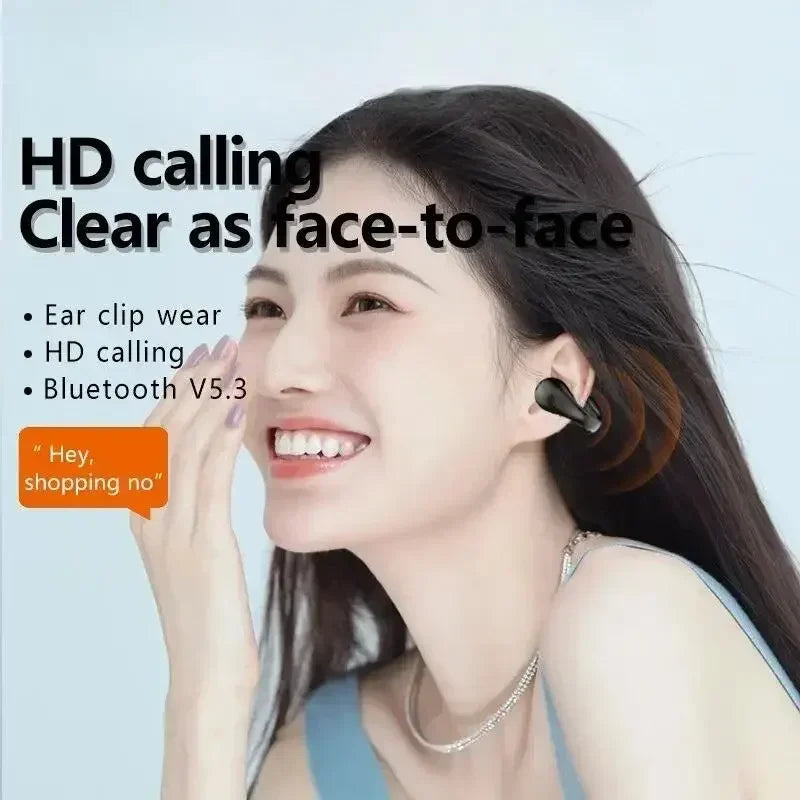 New Earclip Wireless Bluetooth Headset OWS Touch Light Mini High Quality Earplugs Anti Sweat HD Sound Stereo Universal Headset