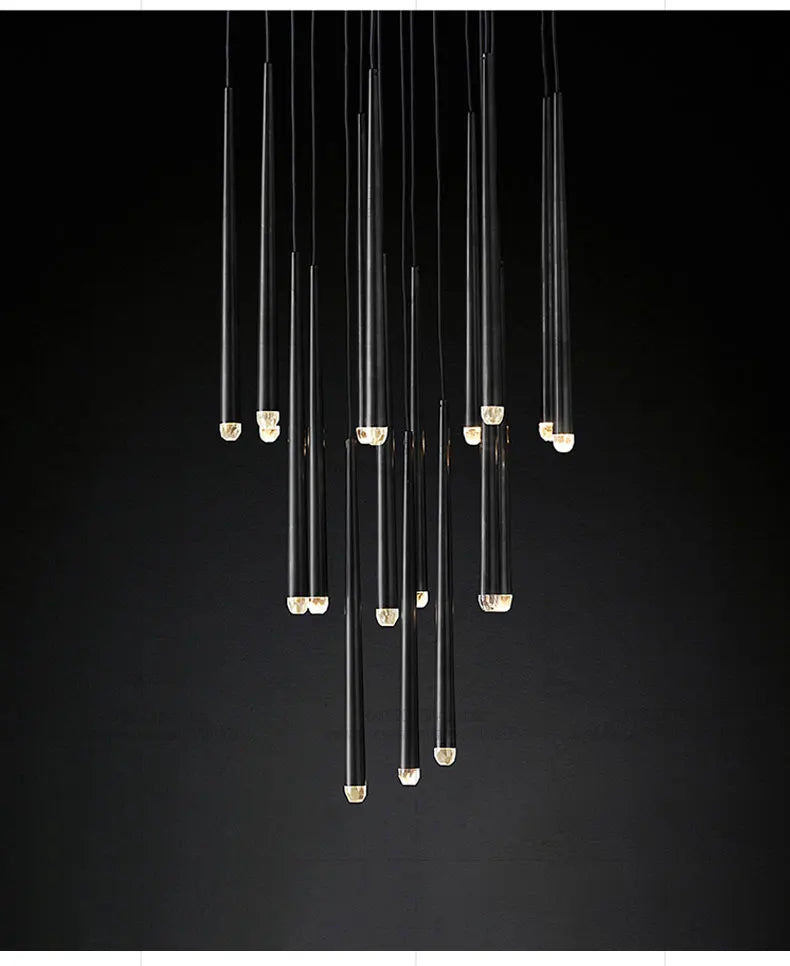 Modern LED Living Room Long Pendent Lamp Attic Light Indoor Lighting Villa Staircase Chandelier Dining Room Ceiling Lamp