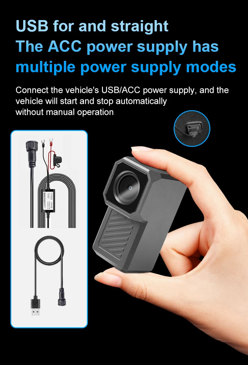 Dual 1080P UHD Wireless Motorcycle DVR Full Body 30FPS Waterproof Moto Dash Wifi GPS Cam Front Rear 150° Driving Video Recorder