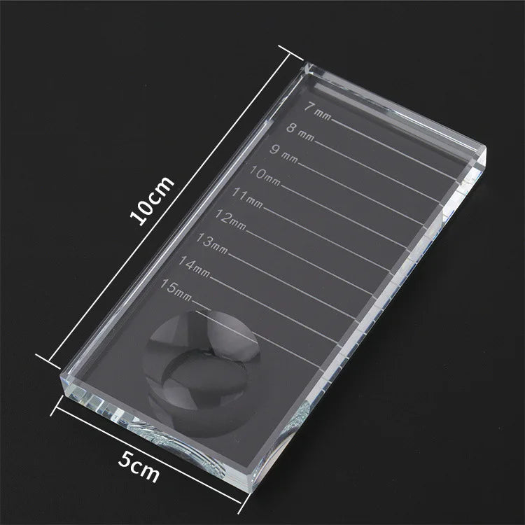 False Eyelash Glue Holder Pallet Eyelash Extension Stand pads with Tick Mark Crystal Glass Adhesive Glue Holder