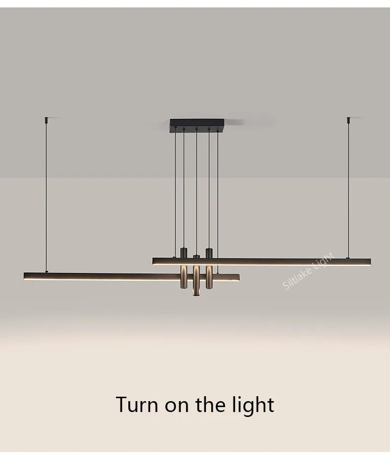 Modern light creative bar counter strip designer lamps LED Pendant Light  for Dining Table Kitchen Chandelier Memory Function
