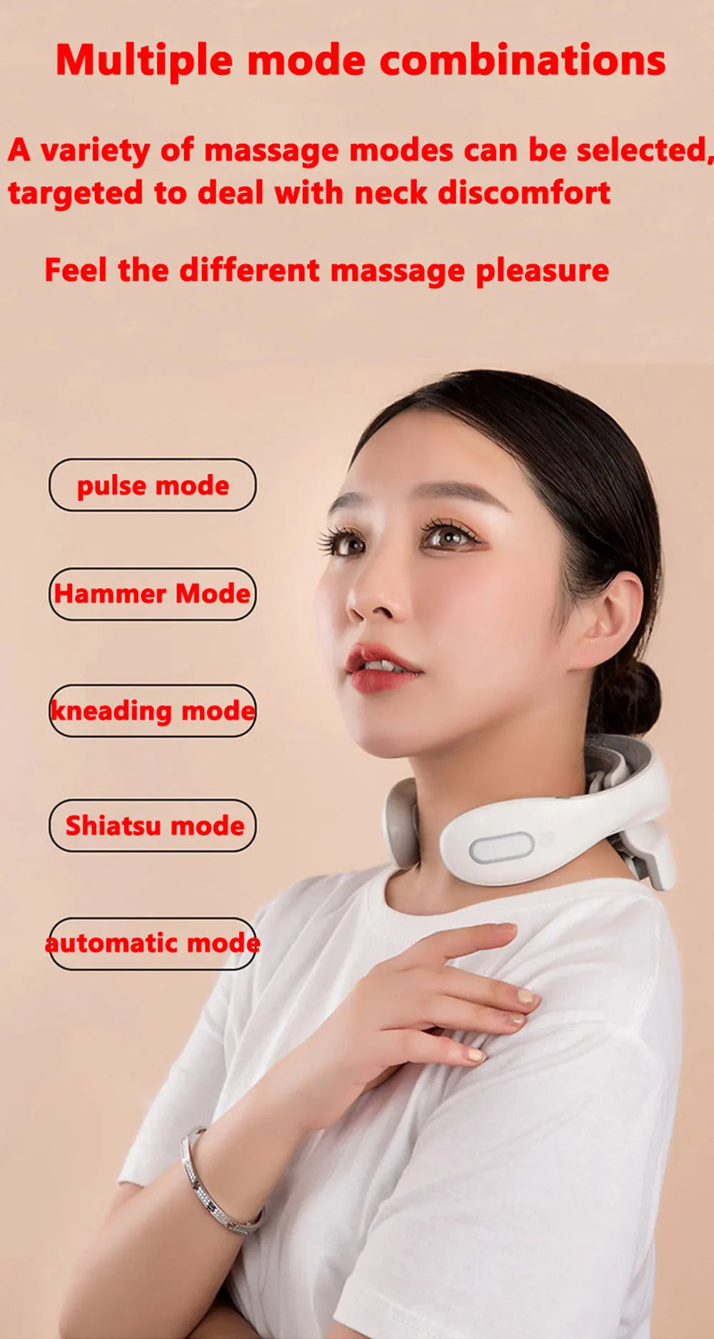 Smart Neck Massage Instrument Portable Shoulder Neck Massage Cervical Vertebra Health Care Vibrator Red Light Massage