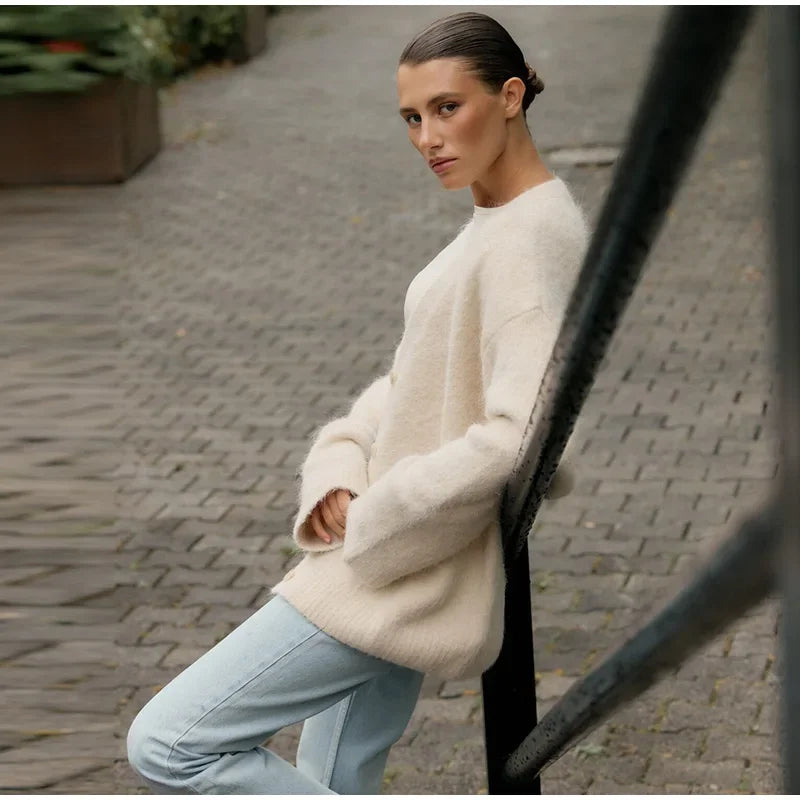 Casual Knitted Solid Cardigan Women Elegant Full Sleeve Single Breasted Sweater Female 2026 Autumn All-match Sweaters Lady