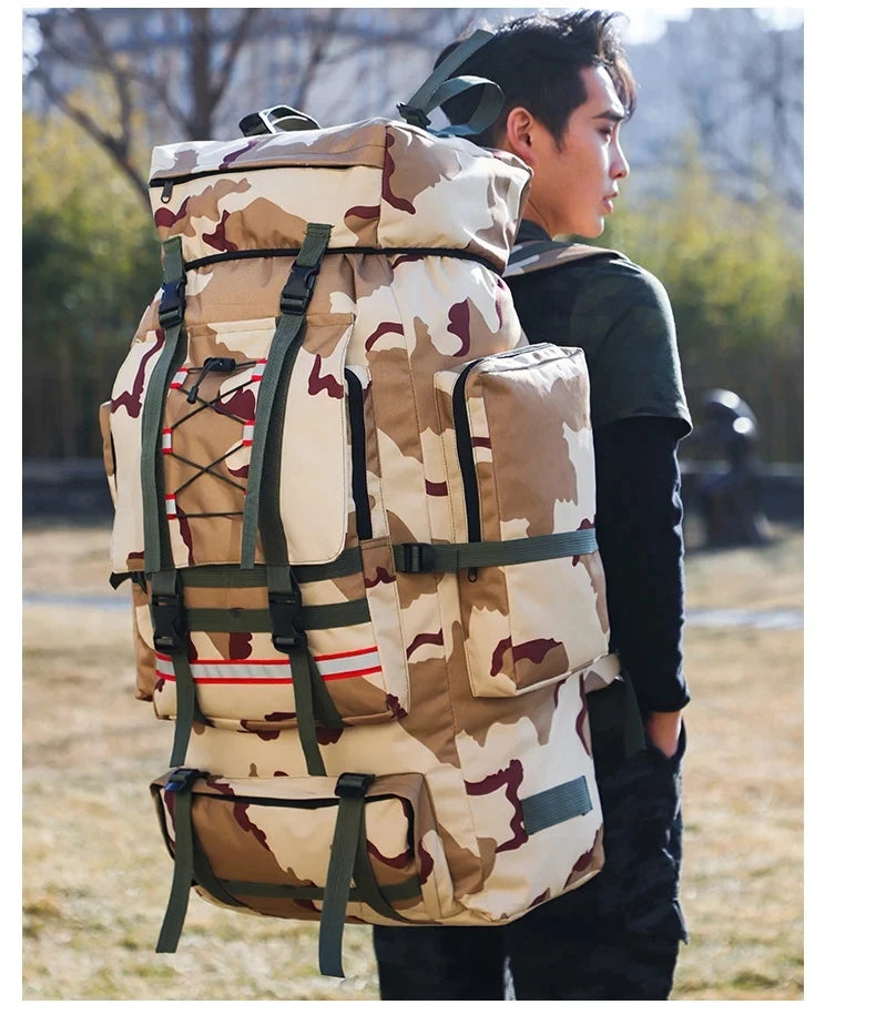 Outdoor Climbing Backpack Large Capacity Outdoor Travel Sports Luggage Bag Hiking Trekking Camping Mountaineering Men Rucksack