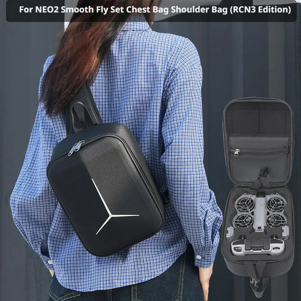 Carrying Case For DJI Neo 2 , Portable Drop Resistant PU Protective Shoulder Bag , Compatible With RC-N3/RC-N Remote Controller