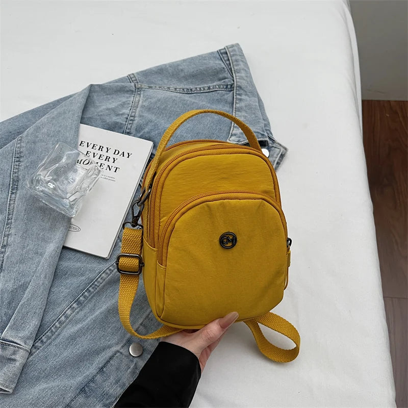 Casual Oxford Fabric Mobile Phone Bag Women's Crossbody Bag Lightweight Trendy Single Shoulder Canvas Bag for Walking
