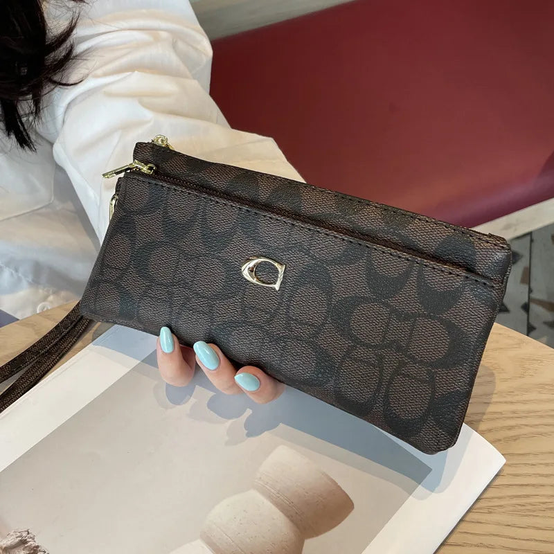 New Zipper Long Wallet For Women & Men, Multi Card Slot Billfold Purse, Wristlet Clutch Card Holder Coin Pocket Money Storage Ha