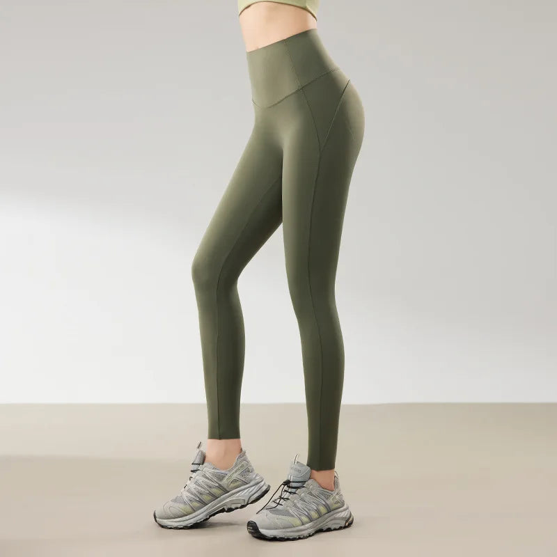 BIVIGAOS Spring Summer High Waist Butt Lifter Sharkskin Leggings Women Micro Pressure Thin Breathable Sport Fitness Leggings