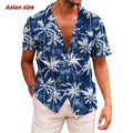 Leaf Coconut Tree Pattern Hawaiian Shirt For Men Plants 3D Printed Short Sleeve Tops Casual Lapel Aloha Shirts Loose Blouses