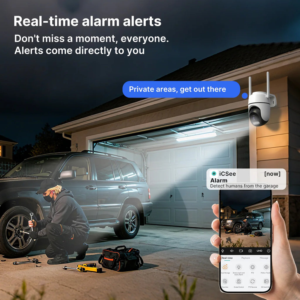 WONSDAR 2pcs PTZ WiFi Camera Outdoor IP Camera Video Surveillance Smart Home Security Protection Motion Detection Alarm iCsee