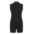 Women's Sports Jumpsuit Invisible Zipper Sleeveless High Street Rompers Basic All-match Female Summer Playsuit 2024