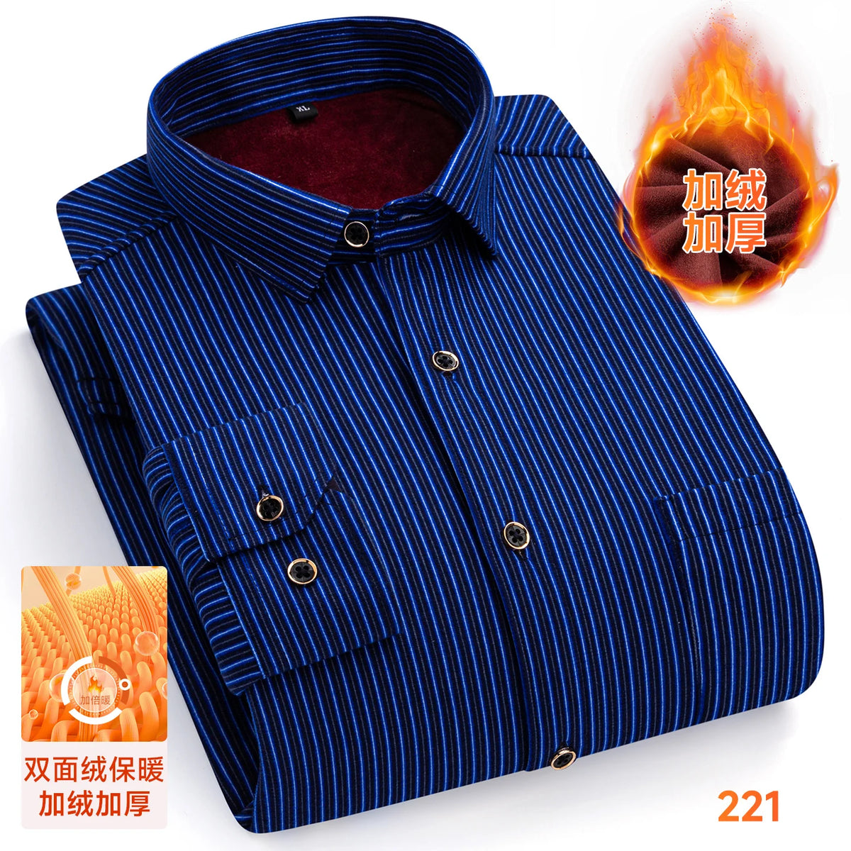 2025 Men's Winter Warm Shirts Long Sleeve Plaid Print Flower Autumn Thickened Fleece Street Trend Casual Dress Shirts 8XL 7XL