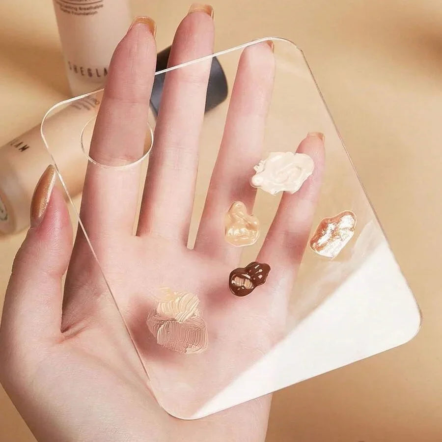 Clear Acrylic Makeup Mixing Palette Portable Multifunction Cosmetic Foundation Art Blending Palette for Eyeshadow Lipstick Nail