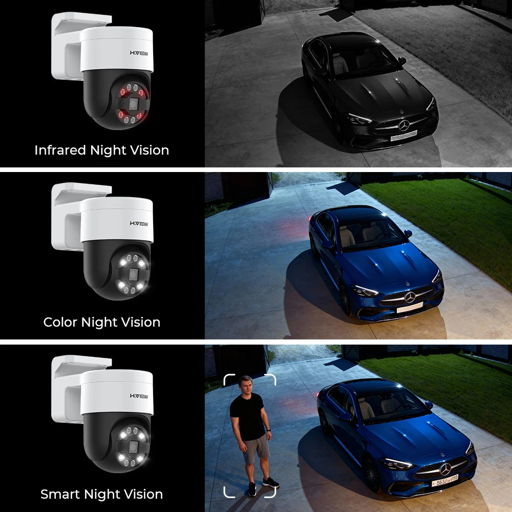 H.View Cctv Security Poe Ip Camera Ptz  5Mp 8mp 4K Dome Outdoor Audio Video Surveillance For Nvr System  Xmeye