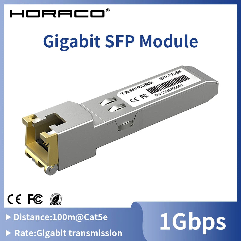 1.25G SFP to RJ45 Copper SFP Module Transceiver, 1000Base-T SFP to Ethernet Module 1000M Transceiver Module