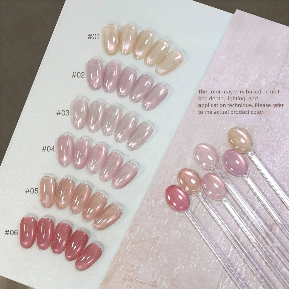 MIANEL 2026 10ML Lover Cat Eye Nail Gel Nude Pink with Sparkling Golden Light Glass Bead for Flattering Cat Eye Manicure