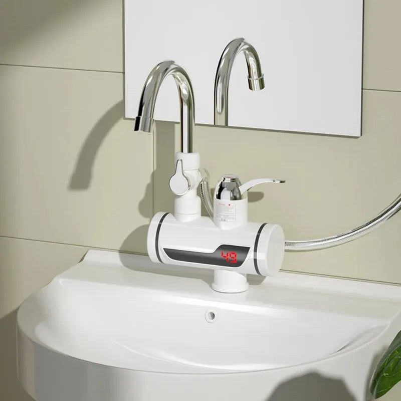 220V Electric Instant Hot Water Faucet 3000w Water Heater Fast Heating Tap with LED Temperature Display Water Heater Shower