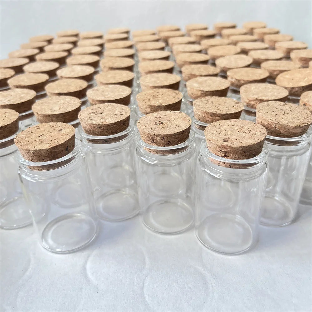 8/30 Pcs 40ml Glass Dried Flower Bottle Cork Tiny Glass Jars Transparent Empty Mini Containers DIY Wedding Favors Wishing Vials