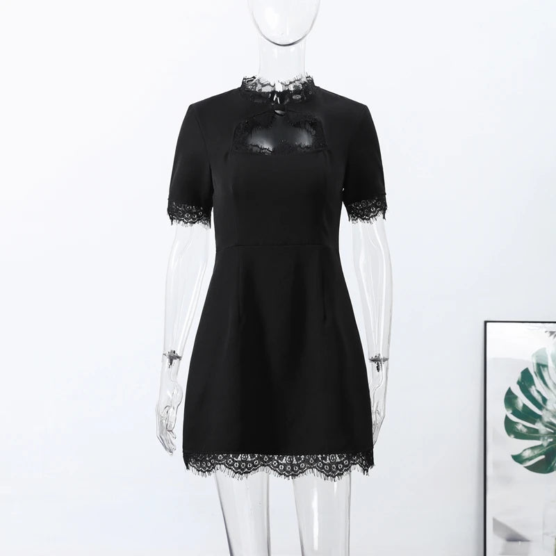 Fashion Lace Up Polka Dot Mini Dress Women Square Collar Short Sleeve Satin Party Dresses2026 Summer Lady Elegant Beach Robe New