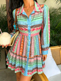 Women's Casual Elegant Long Sleeve Dress Floral Print Maxi Dress for Spring Autumn Comfortable A-Line Dress