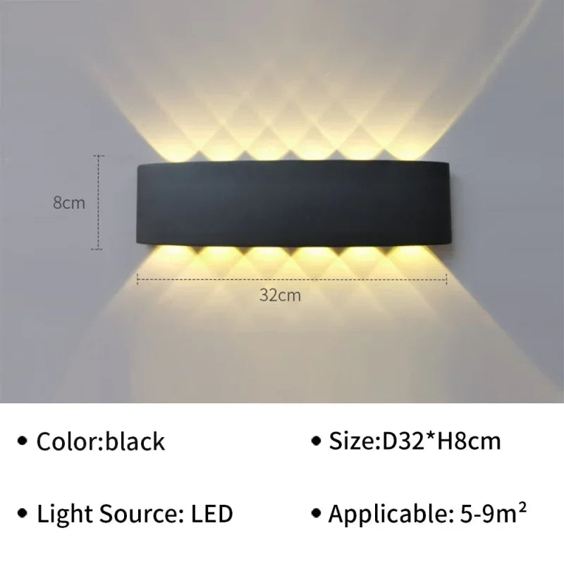 Waterproof Outdoor LED Wall Light for Garden Patio Balcony Warm White Weatherproof