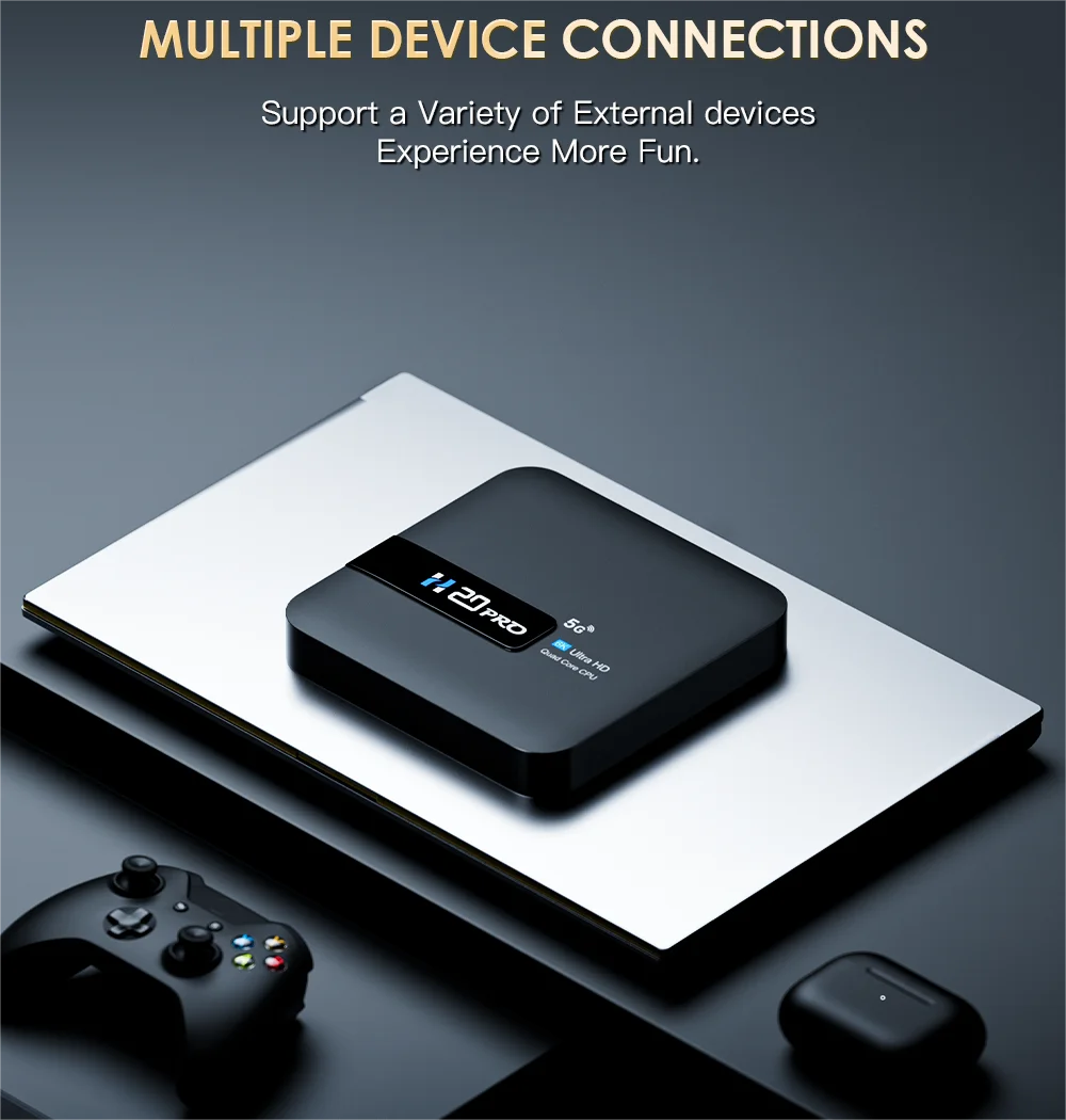 TOPSION H20PRO TV Box Android 10.0  With Voice Assistant 2.4&5G Wifi 4K 6K HD Video TV Box 1080P Media Player Set Top Box