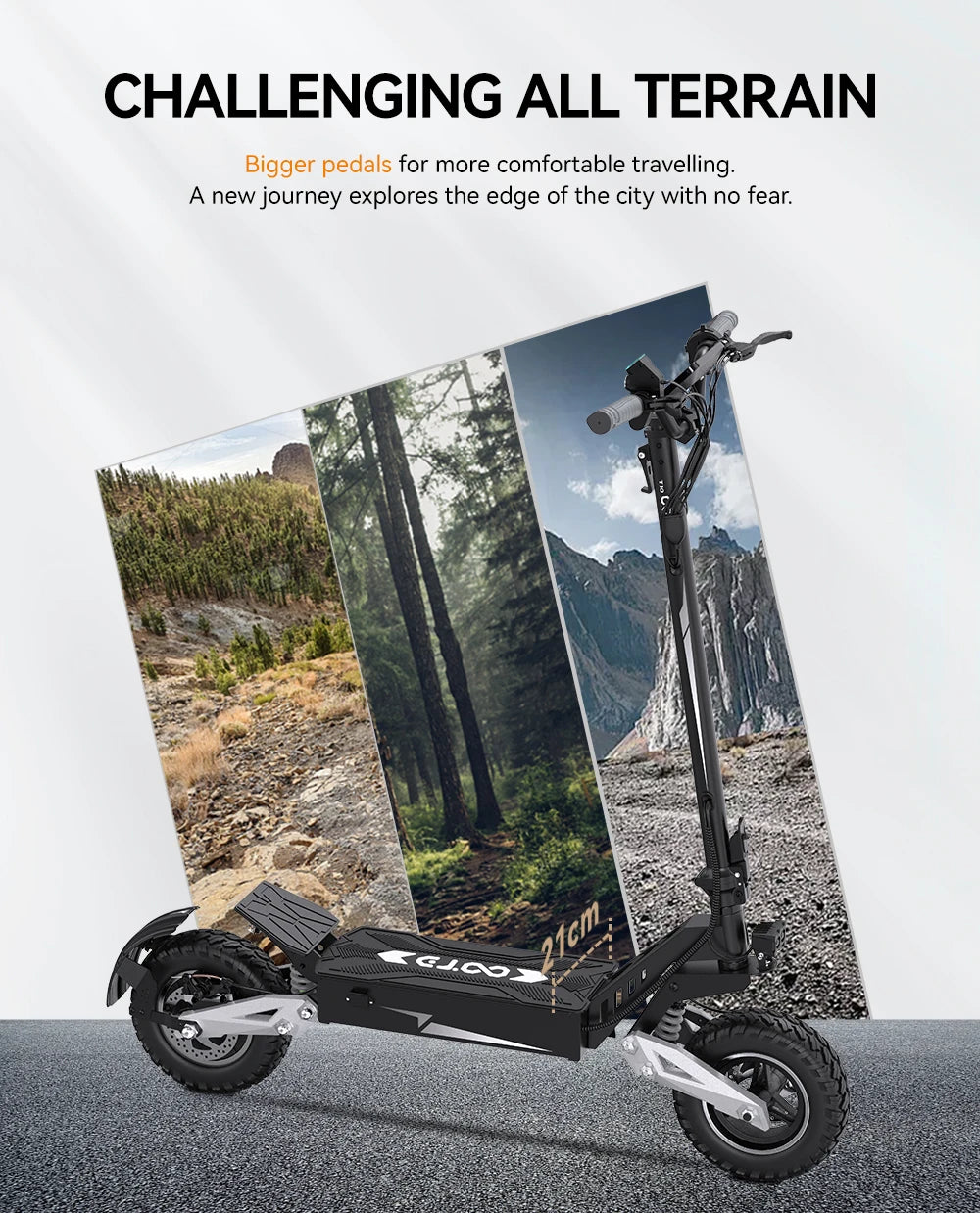 OOTD T10 Electric Scooter 500W Motor 48V13AH Battery City Off-Road Electric Scooter Adult 11 Inch Foldable Electric Scooter