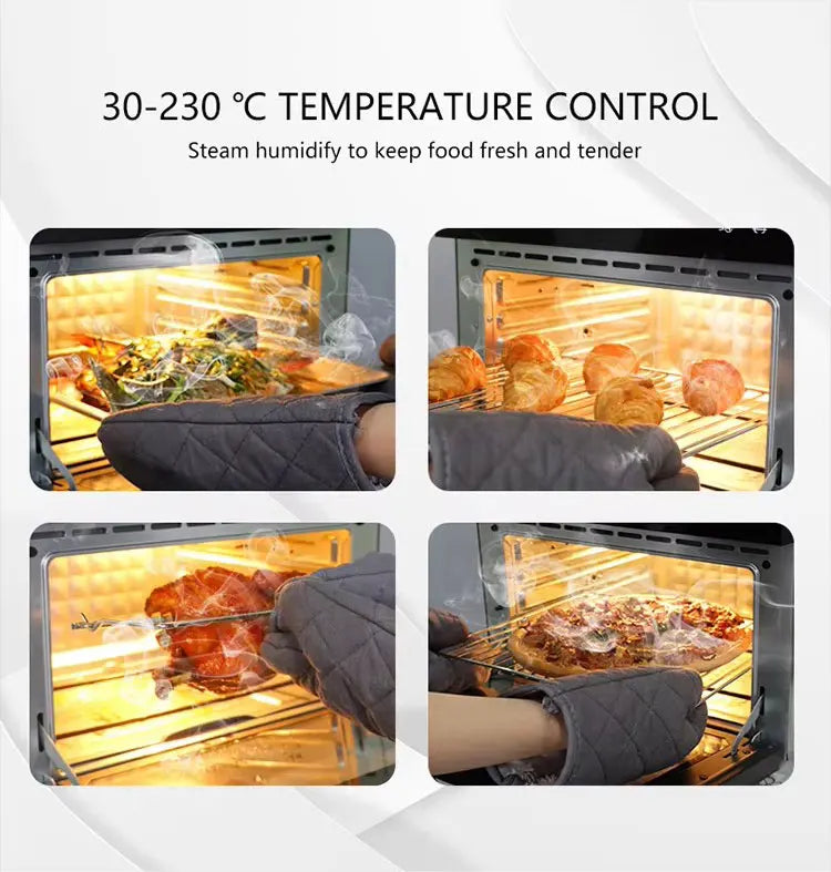 30 Litre Black (Steam + Air Fryer Oven) 18-in-1 Functions, 30L Capacity, Steam + Convection, Real Steam Technology, 1800W