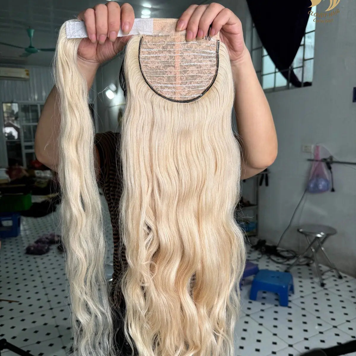 PONYTAIL NATURAL WAVY CUSTOMIZED COLOR 100% HUMAN VIETNAMESE HAIR