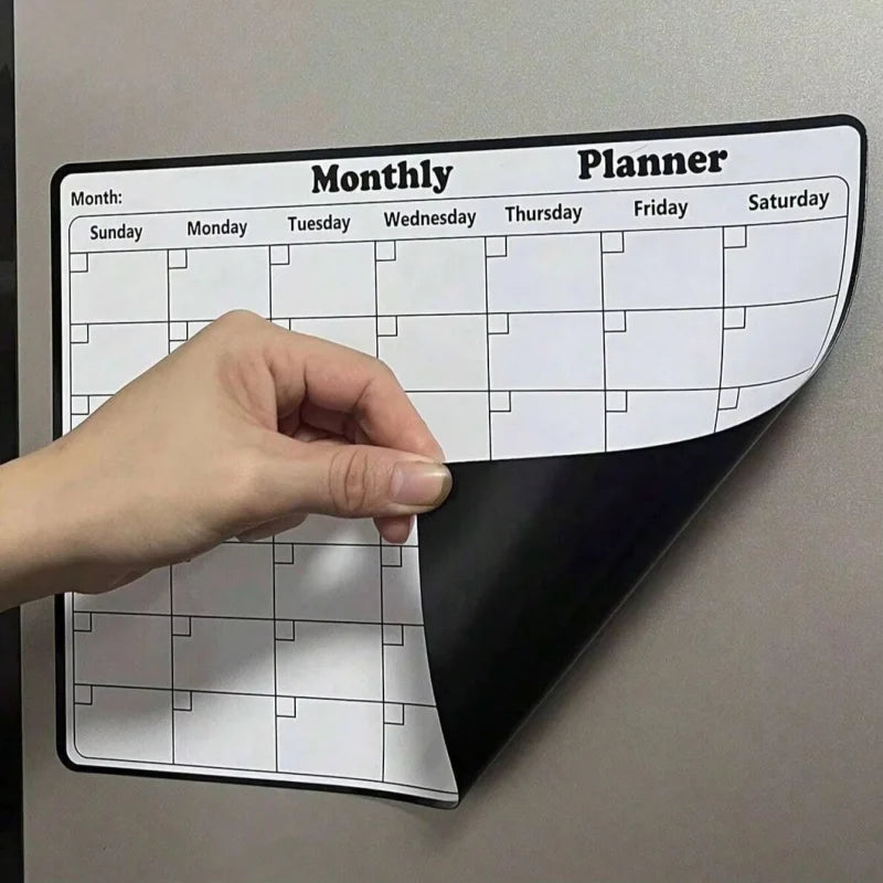 1/2 Pcs Magnetic Fridge Dry Erase Calendar Monthly Planner Whiteboard Reusable Family Schedule Message Board for Kitchen Home Or