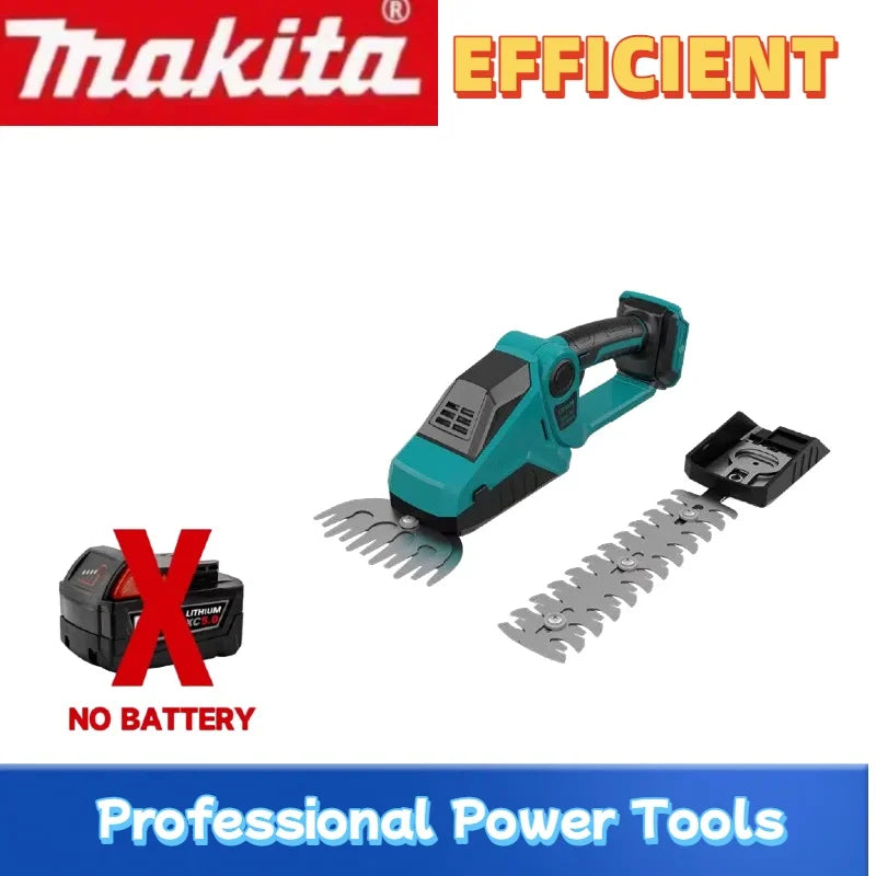 Makita for Garden Cordless Hedge Trimmer 2-in-1 Mini Handheld Electric Grass Shears Operated Shrubbery Trimmer